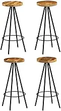 Bar Chairs 4 pcs Solid Mango Wood Bar Chair