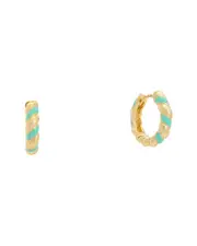 Argento Vivo 14K Plated Click Hoops