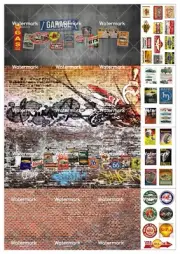 1SET (4x) 1/64 Scale CUT & PEEL STICKERS Wall Floor Sign Garage diorama #012