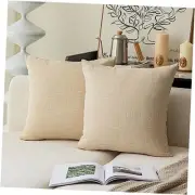Kevin Textile Textural Faux Linen Throw 18" x 18" (Pack of 2) Cream Beige