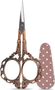 4.5Inch Sewing Embroidery Scissors with Leather Scissors Cover, Sewing Crafting