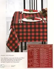 Benson Mills Winchester Check Red & Black Textured Tablecloth 3 Oblong Sizes