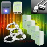 4X 4 USB PORT HUB AC WALL ADAPTER+10FT CABLE POWER CHARGER SYNC WHITE GALAXY TAB