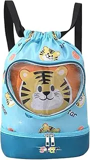 Kids Pool Backpack - Beach Backpack Waterproof Bag | Dry Wet Separated Drawstring Lightweight Cartoon Pool Accessories for School Use Activities Camping Sports Travel Gym Beach