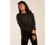 Blue Vanilla Frill Sleeve Jumper-BLACK