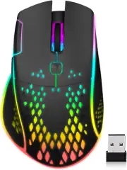 VEGCOO Wireless Gaming Mouse, C30 Silent Click Wireless Rechargeable Gaming