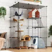 Large Cat Cage Enclosure Indoor DIY Cat Playpen Detachable Metal Wire Kennels...