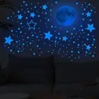 5x Glow in The Dark Wall Stickers Gift Bathroom Stars Moon Dot Stickers Decal