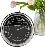 Car Clocks Dashboard Stick On, Mini Hygrometer with Adhesive, Luminous Vent Watch, Analog Time & Humidity Display, Ideal for Vehicles, Rvs, Trucks, Compact Travel Use, White, Black