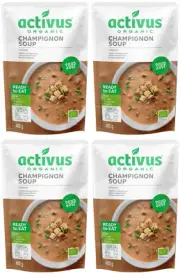 4 ACTIVUS ORGANIC Creamy Champignon Soup Meal Ready To Eat Packs 400g