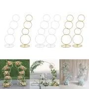 Wedding Arch Stand Flower Arch Frame with Base, 4 Tiers Large Round Backdrop