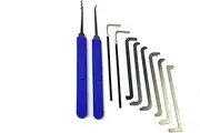 6pcs Lock Pick Top Tension Tools with 2pcs Lock Pick Hook,Dimple Tension Wrench Lock Picking Practice Set for Home (C)