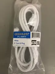 CSL Creative Systems Lighting PL-96WT 8ft Cord & Plug White Quicklink FE-1