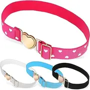 [GAROZATION] 4 Pack Kids Elastic Belts Girl Belts Heart Buckle Decorative Waist Belts Elastic for Toddlers Dress Accessory