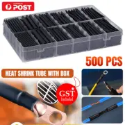 500Pcs Tubing Adhesive Lined Shrink Wrap 3:1 Ratio Tubing Glue Tube Heat Shrink