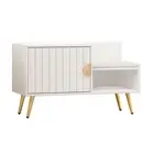 Shoe Rack Cabinet Bench White 6 Pairs Entryway Storage Modern Elegant Desi 80-WH