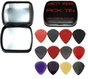 12 Dunlop Jazz III 3 Guitar Picks Variety - In A Handy Pick Tin