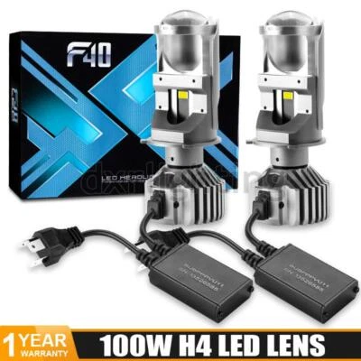 2X H4 9003 Bi-LED Mini Projector Lens LHD Headlights Bulbs Hi/Low Beam 12000LM (for: Mini)