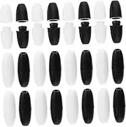 HOODANCOS 60pcs Safety Buckle Tarp Clips Cord Badge Reels Breakaway Clasps Beaded Lanyards for Id Badges Door Black Breakaway Clasp Fastener Hook Safety Pins Hooks Crimp Key Chains Beads