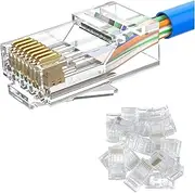 MOGOOD RJ45 Connectors, 10-Pack Cat6 RJ45 Connectors Unshielded Modular Plug (Cat6 Connector/RJ45 Modular Plugs/Ethernet Connector) for Solid or Stranded UTP Cable