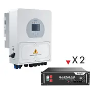 Deye 5KW Hybrid Solar Inverter MPPT Charger Regulator 2PCS KIJO 51.2V 5120Wh Lithium Battery Module