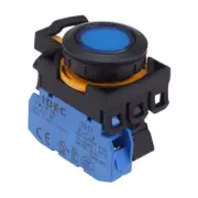 IDEC CW Series Blue 24V illuminated Momentary Flush Push Button Switch 1NO IP65