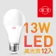 【旭光】13W高光效LED球燈泡 晝光色(12入組)