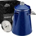 COLETTI Classic Percolator Coffee Pot — The Most Nostalgic 12 Cup, Blue