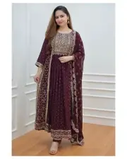 Beautiful Rayon Printed Straight Long Kurti With Pant And Dupatta Set, Salwar