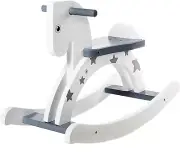 - Wooden Rocking Horse, Baby Wood Ride on Toys for 1-3 Year Old, Grey Rocker Toy