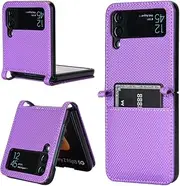 Cover Compatible with Samsung Galaxy Z Flip 4 5G,Compatible with Samsung Galaxy Z Flip 4 5G Flip Stand Card Slot Phone Case Purple