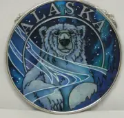Amia Alaska Polar Bear Hand-Painted Glass Suncatcher, 3-1/2" 7580