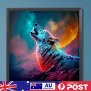 5D DIY Full Round Drill Diamond Painting Howlin Wolf Kit Home Decor 30x30cm
