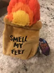 Bark Box DOG TOY Smell My Feet Ding Dong Dump Crinkle Squeak Size L Halloween