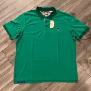 NWT Robert Graham Green Casual Dri-Fit Polo Shirt Men XXL 2XL Retail $98 Bin P-6