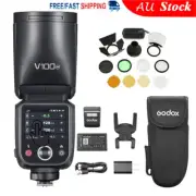 Godox V100N 100W Round Head Camera Flash For Nikon + AK-R1 Diffuser Set