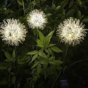 太陽能庭院燈 led太陽能款鋁線蒲公英插地 戶外防水發光鋁線球燈庭院花園草坪燈