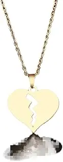 [SHMAZ] Stainless Steel Necklace For Women Man Broken Heart Choker Pendant Necklace