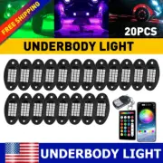 20x RGB LED Lights Rock Offroad Music Wireless Bluetooth Underglow Lights Neon A