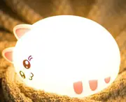 Remote Control Creative Colorful Cat Silicone Lamp Night Light Bedroom Bedside Children Sleep Feeding Lamp-1#