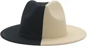 [HEYDHSDC] Felt Hats for Women Fedoras Hats Wide Brim Panama Hat Jazz Wool Fedora Cap Classic Black Color Fashion Bowler Hats Lady Hats Party