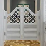 YUGXTH Cafe Swinging Doors, Thick Pine Wood Saloon Swing Door with Hinges, Self Closing Indoor Half Waist Doors, Louvered Door for Terrace Emporium, Custom (Color : B, Size : W 47.2xH 35.4"/120x90cm