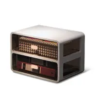 在飛比找momo購物網優惠-【小麥購物】多格儲物盒 雙層(抽屜式收納盒 桌上收納 抽屜式