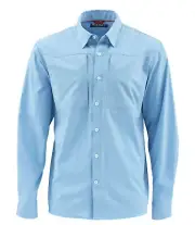 Simms Albie LS Fishing Shirt - Faded Denim - XL - Sale and Free US Shipping