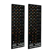 2 * Russian Standard Keyboard Layout Replace Sticker Orange Letters on Black E