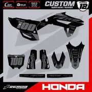 HONDA MOTOCROSS GRAPHICS KIT CUSTOM MX GRAPHICS DECALS CR CRF BLOK BLK/GRY