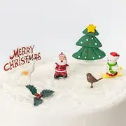Evelay Christmas Cake Decorations Toppers (7 Piece) Cupcake Topper Cake Decoration Pieces Merry Christmas