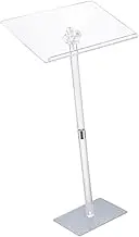 Abbraccia Acrylic Podiums Stand Transparent Pulpit, with Table Edge Blocker, Portable Podiums, Modern Lectern for School Church Office