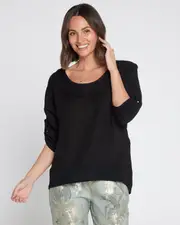 Ciana Linen Top - Black