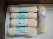 Lot of 5 brand new Columbia Minerva yarn rolls winter white